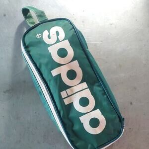 Vintage Adidas Green nylon spell out  Shoe Bag